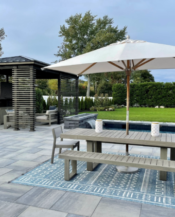 Backyard patio and pool area
